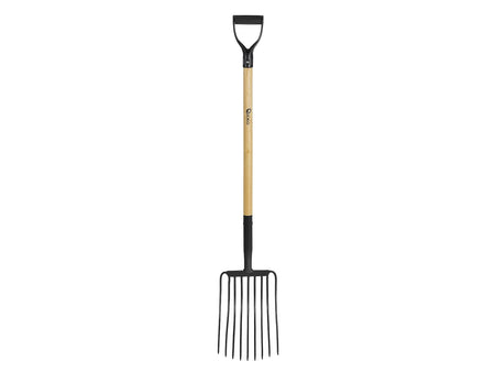 Graafvork met 9 tanden en houten D-handgreep 135cm