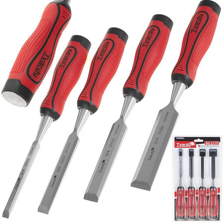Set CrV platte beitels voor hout 4 stuks 10-25mm