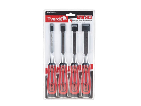 Set CrV platte beitels voor hout 4 stuks 10-25mm