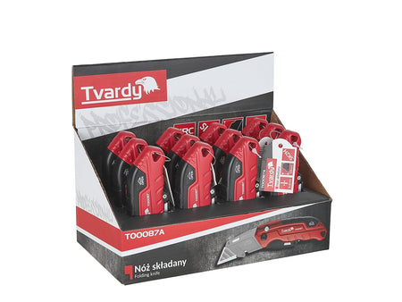 Opvouwbaar mes met trapeziumvormig lemmet FASTFOLD 60x19x0,6mm SK2H TVARDY – displaydoos