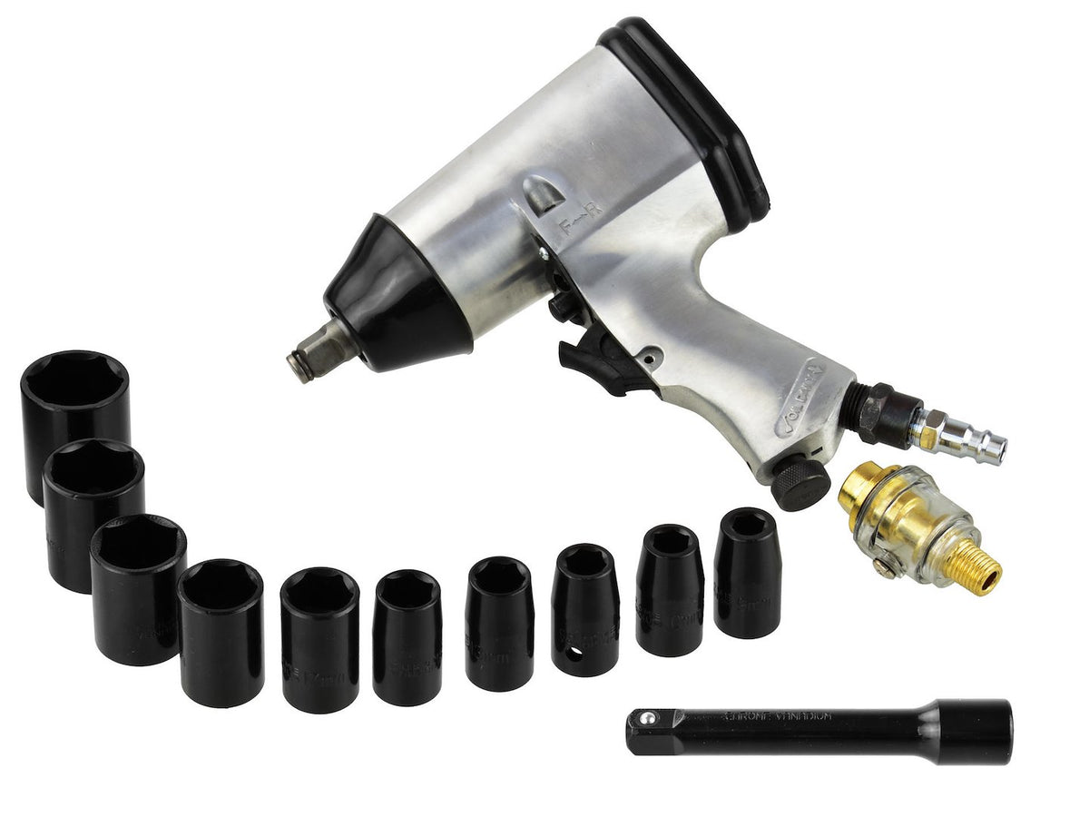 1/2" Lucht-slagschroevendraaier met 8-27mm dopset