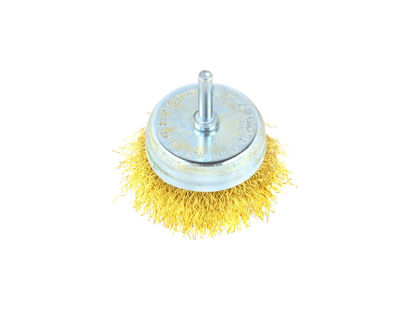 Messing gecoate stalen draadkopborstel 75mm voor boormachines 6mm