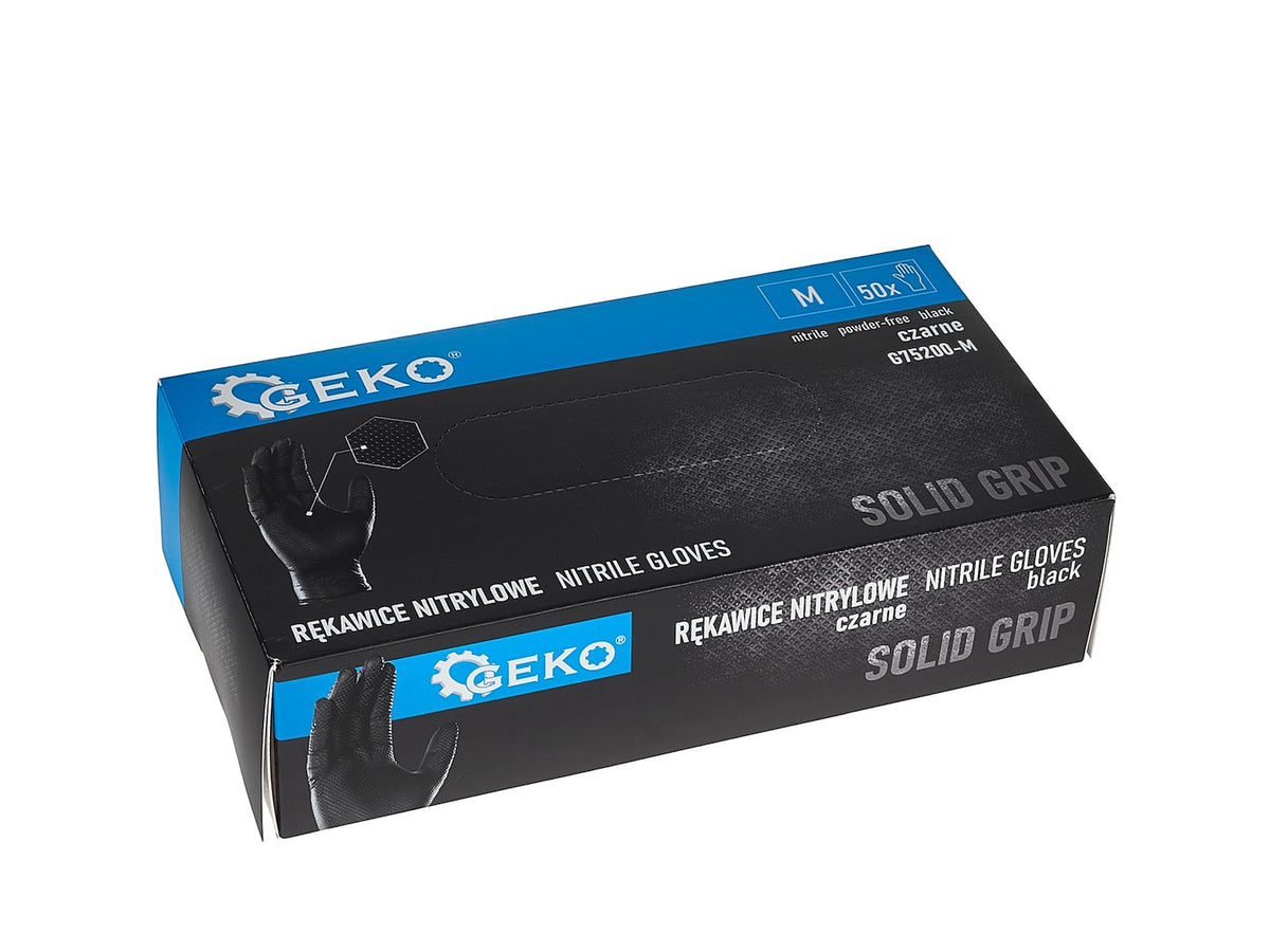 Nitrilhandschoenen SOLID GRIP 50 stuks maat M, zwart