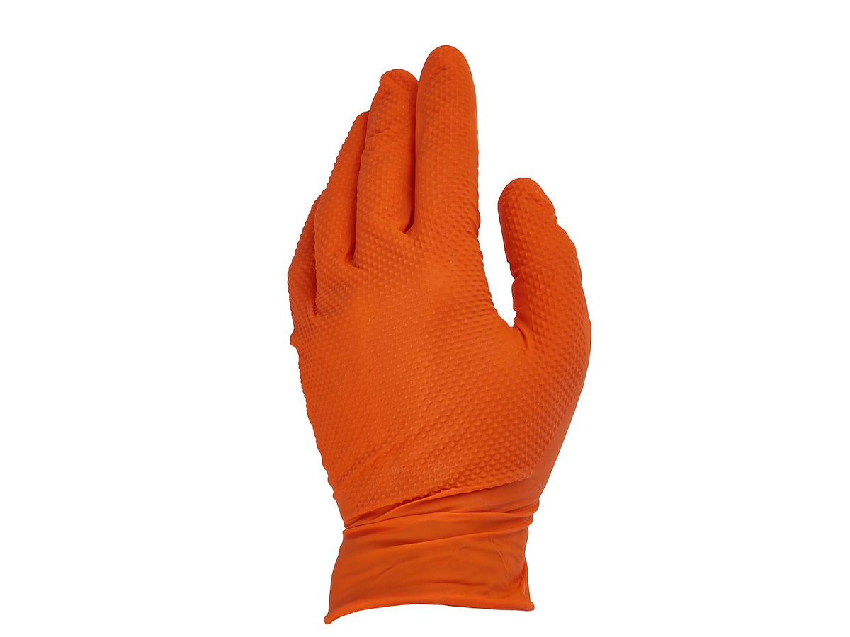 Nitril handschoenen SOLID GRIP 50st maat S, oranje