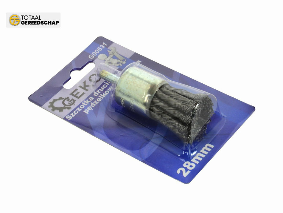 Twisted Knot Steel Wire End Brush 28mm for Drills 6mm