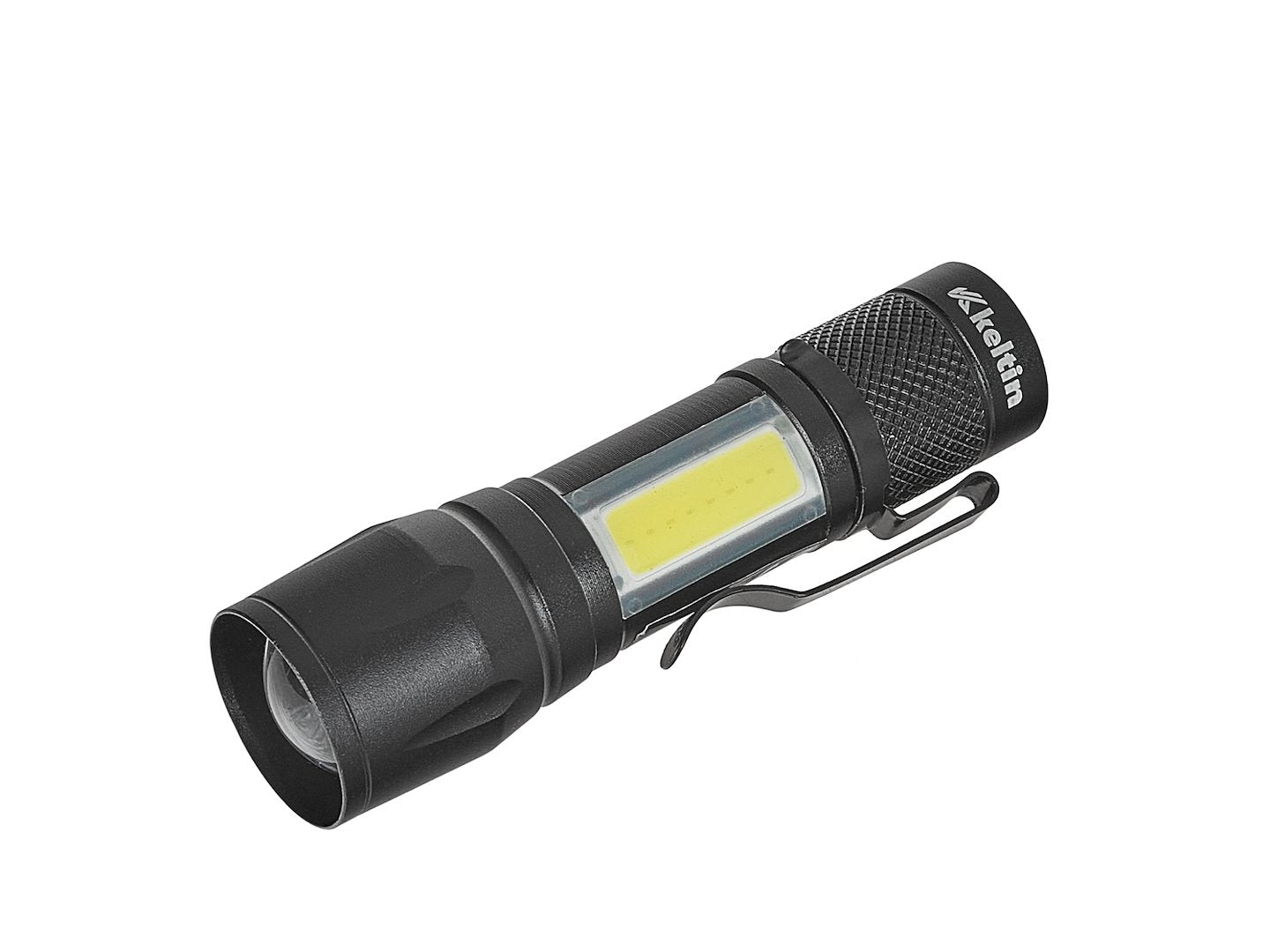 Mini tactische zaklamp LED COB 10W 500mAh 500lm IPX5 – displaydoos