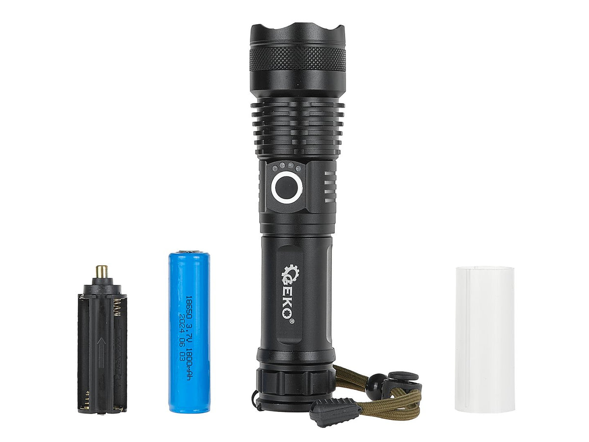 Tactische zaklamp LED XHP50 15W 1800mAh 1500lm IPX3