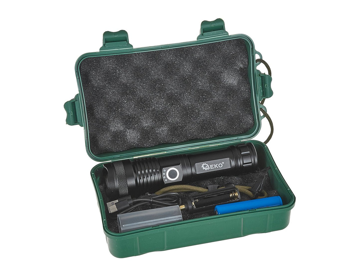 Tactische zaklamp LED XHP50 15W 1800mAh 1500lm IPX3