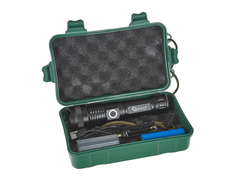 Tactische zaklamp LED XHP50 15W 1800mAh 1500lm IPX3