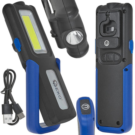 Powerbank werkplaatslamp met magneet en lichtregeling LED COB 5W + 3W 2000mAh 400lm IP44