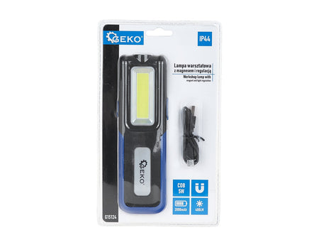 Powerbank werkplaatslamp met magneet en lichtregeling LED COB 5W + 3W 2000mAh 400lm IP44