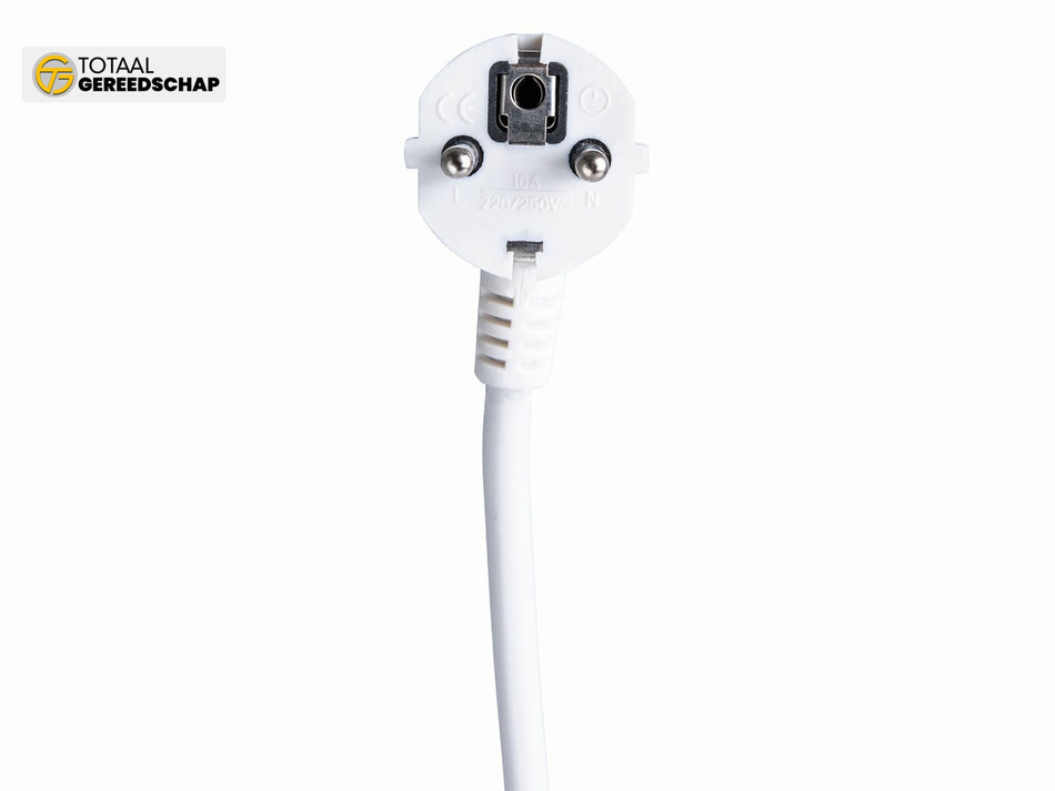 White extension cord with switch 3 sockets 3m