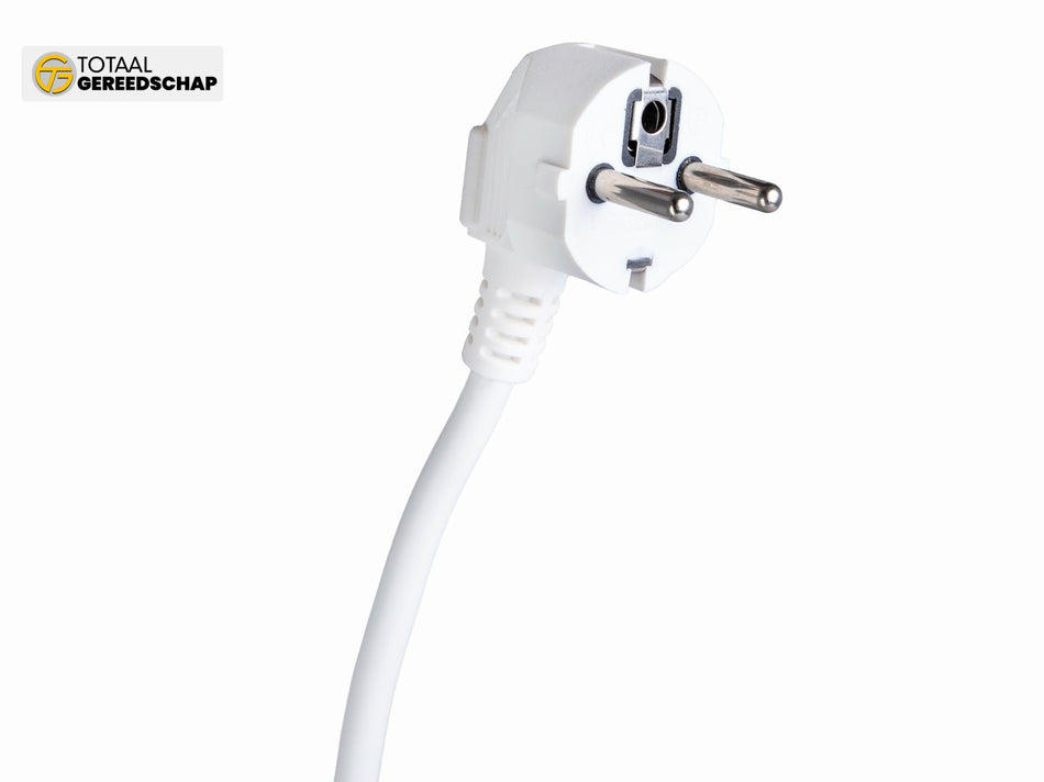 White extension cord with switch 3 sockets 5m