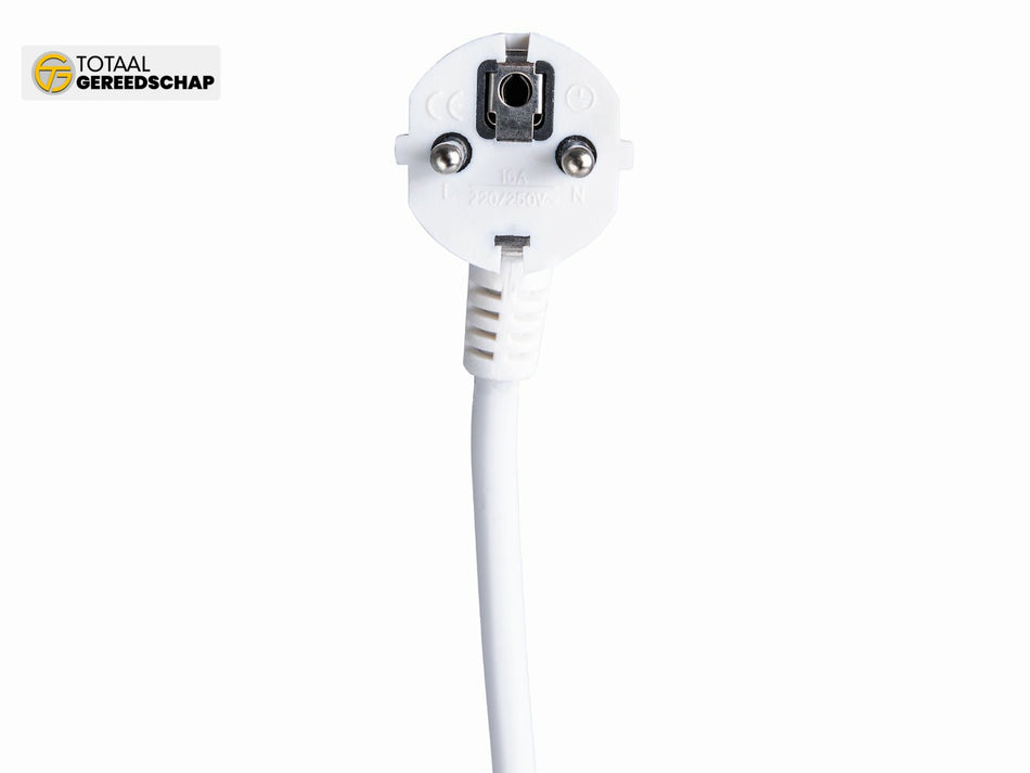 White extension cord with switch 5 sockets 3m