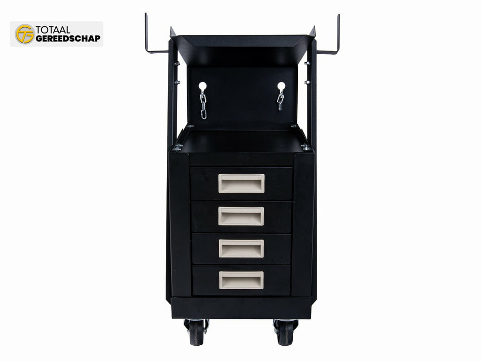 Welding cart with handle and 4 drawers