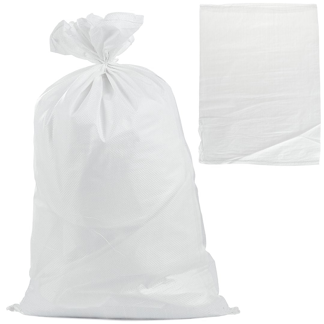 Geverfde polypropyleen geweven zak 50x80cm 30kg /Wit
