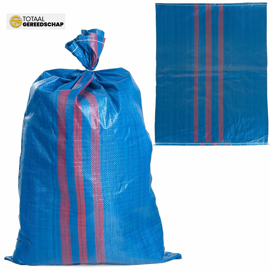 Woven polypropylene bag 65x105cm 50kg //Blue&red