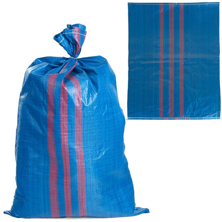 Geweven polypropyleen zak 65x105cm 50kg //Blauw&rood