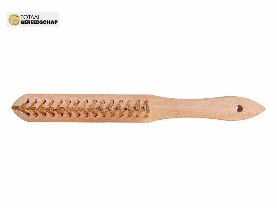 Yellow wire rust brush with 3 rows for wood gaps (12/120)