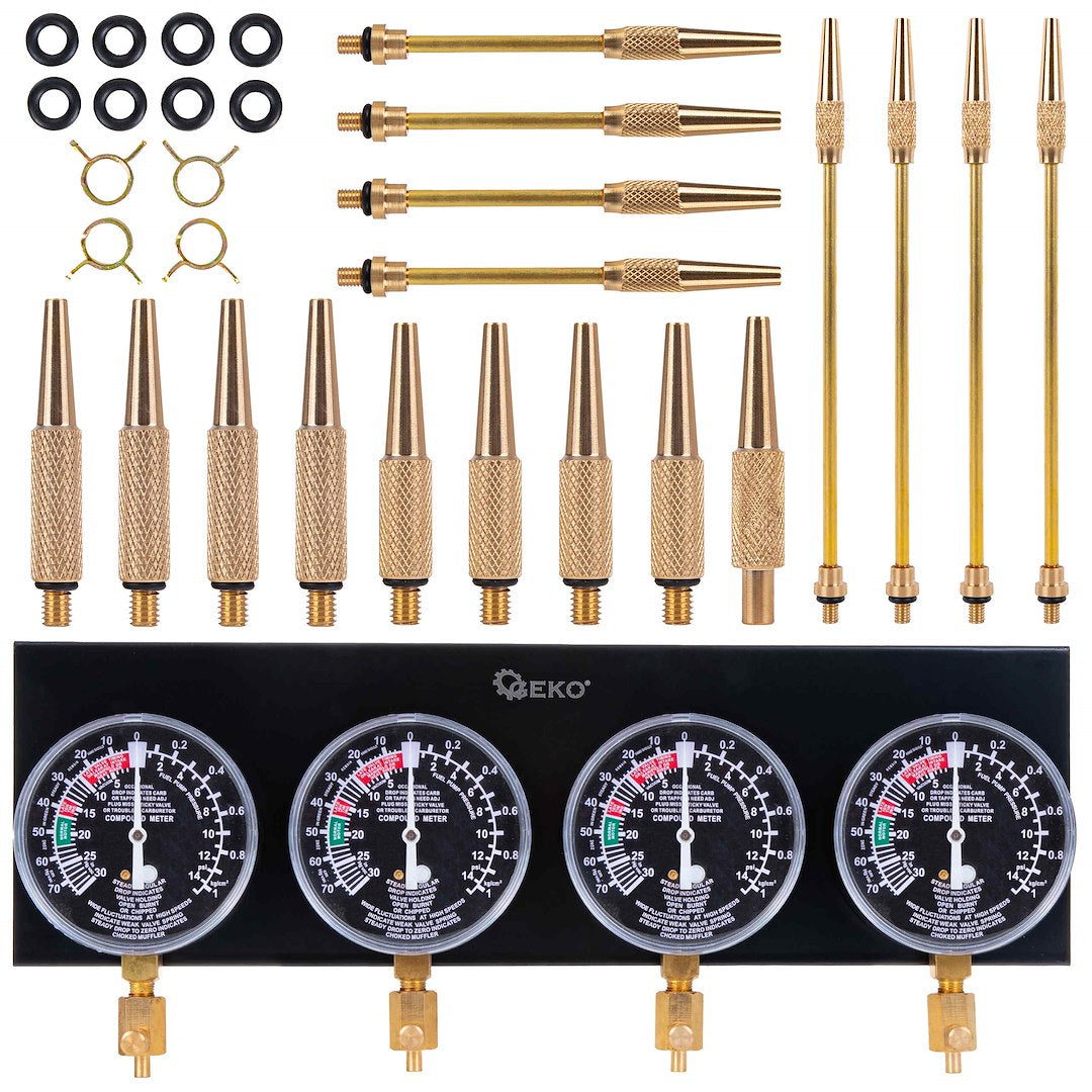26-delige synchroon carburateurtester met 4 manometers set