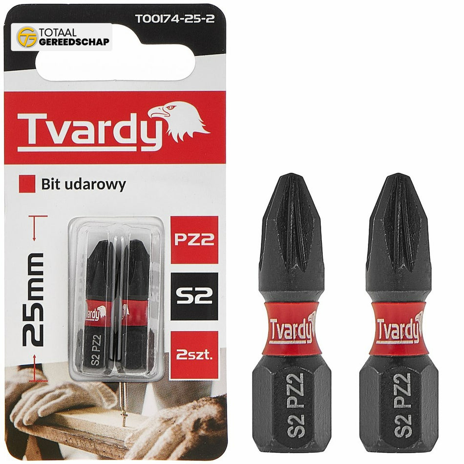 Impact screwdriver bit PZ2 25mm S2