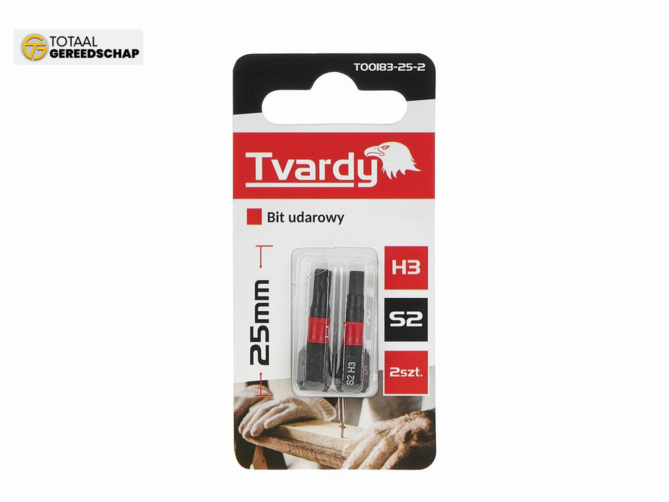 Impact screwdriver bit H3 25mm S2