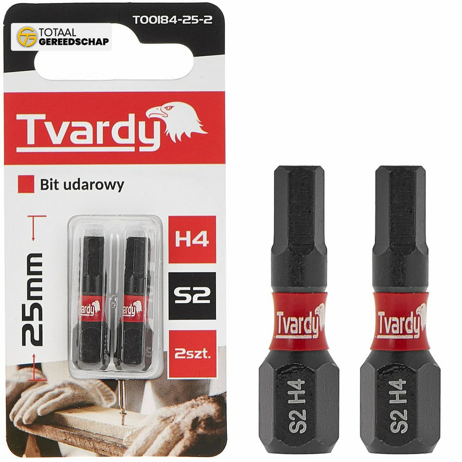 Impact screwdriver bit H4 25mm S2