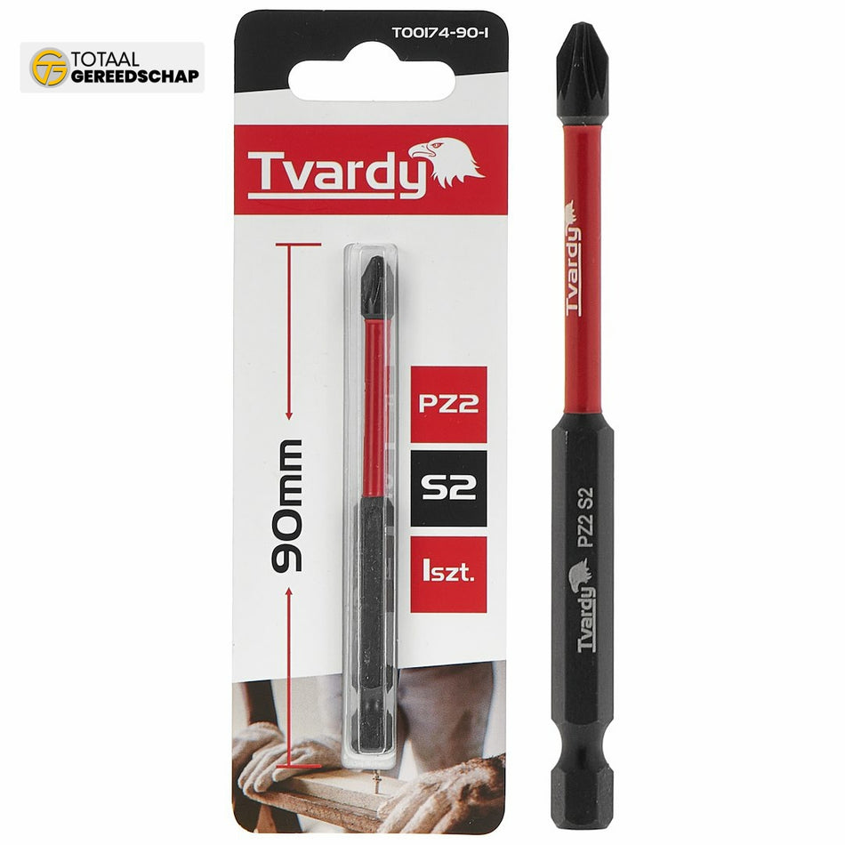 Impact screwdriver bit PZ2 90mm S2