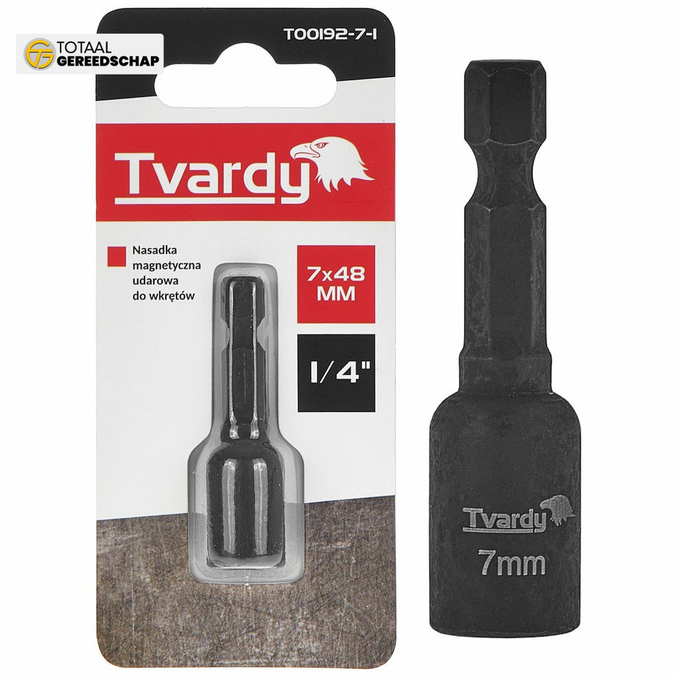 1/4" impact magnetic socket nut screwdriver 7mm x 48mm