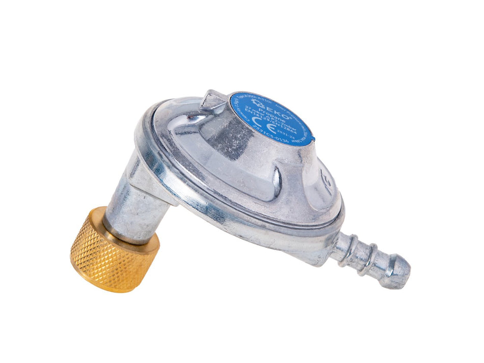 Aansluitset propaan-butaan gas – regelaar met manometer, slangklemmen en 2m slang