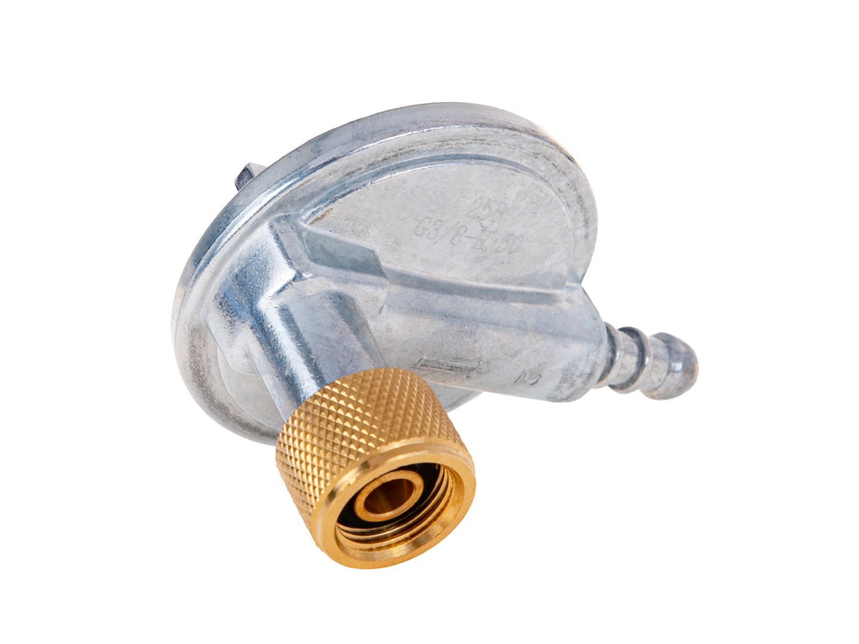 Aansluitset propaan-butaan gas – regelaar met manometer, slangklemmen en 2m slang