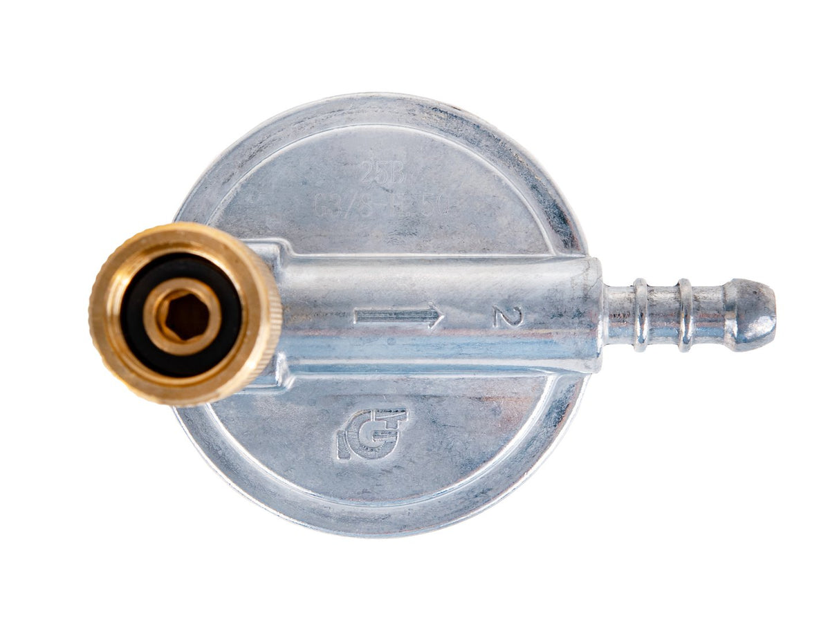 Propaan-butaan gasdrukregelaar met manometer 37 mbar 1,5 kg/u