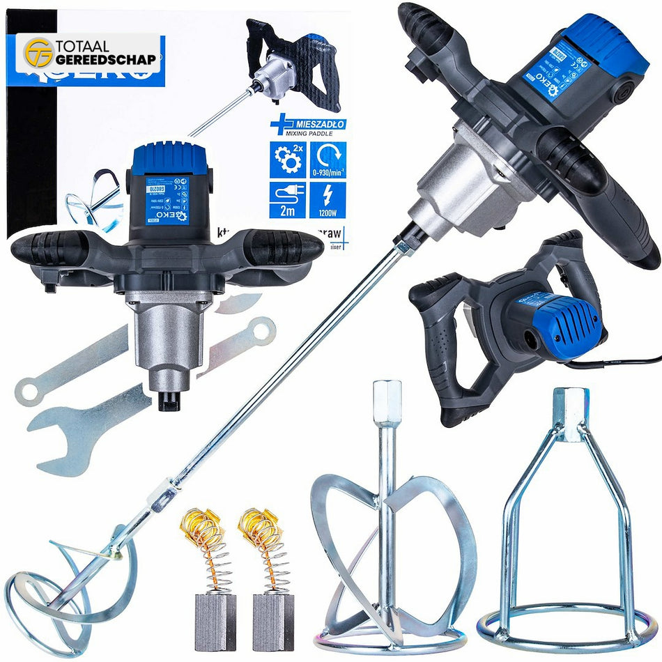1200W paint and mortar electric mixer with additional mixing paddle