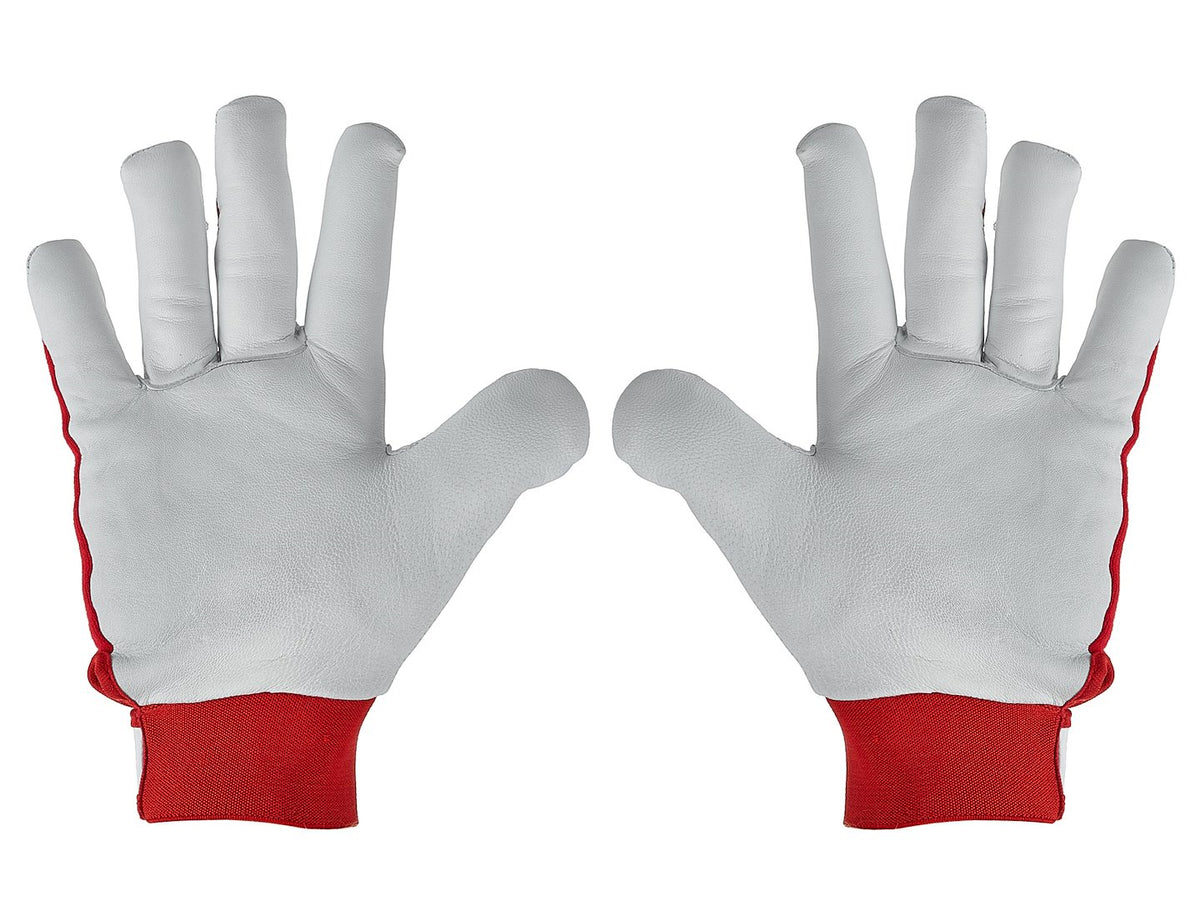 Geitenleer winterhandschoenen, elastische katoenen achterkant, klittenbandsluiting mt.10