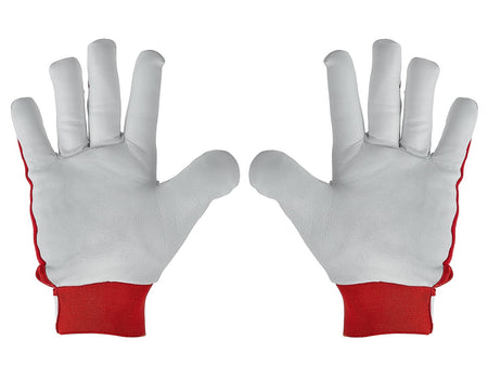 Geitenleer winterhandschoenen, elastische katoenen achterkant, klittenbandsluiting mt.10