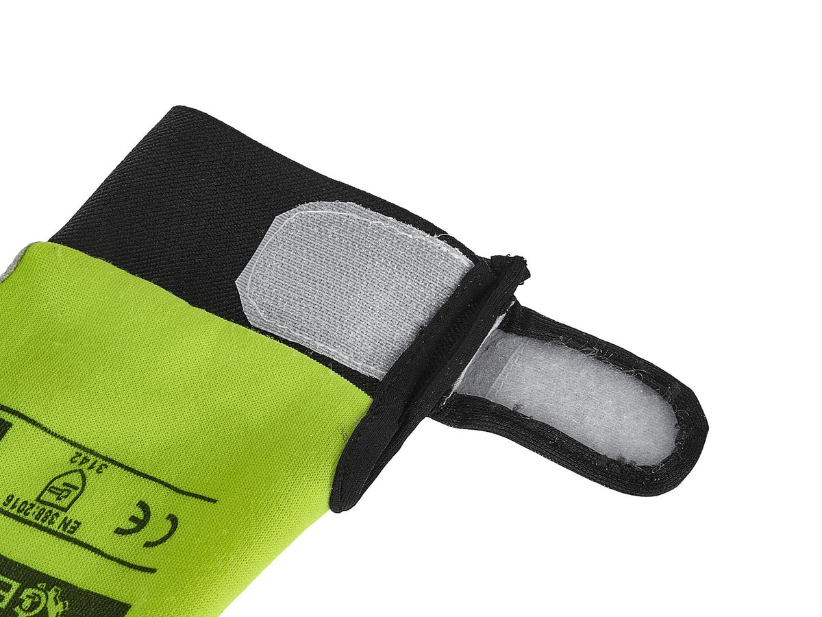 Geitenleren gele handschoenen, elastische katoenen achterkant, klittenbandsluiting mt.10