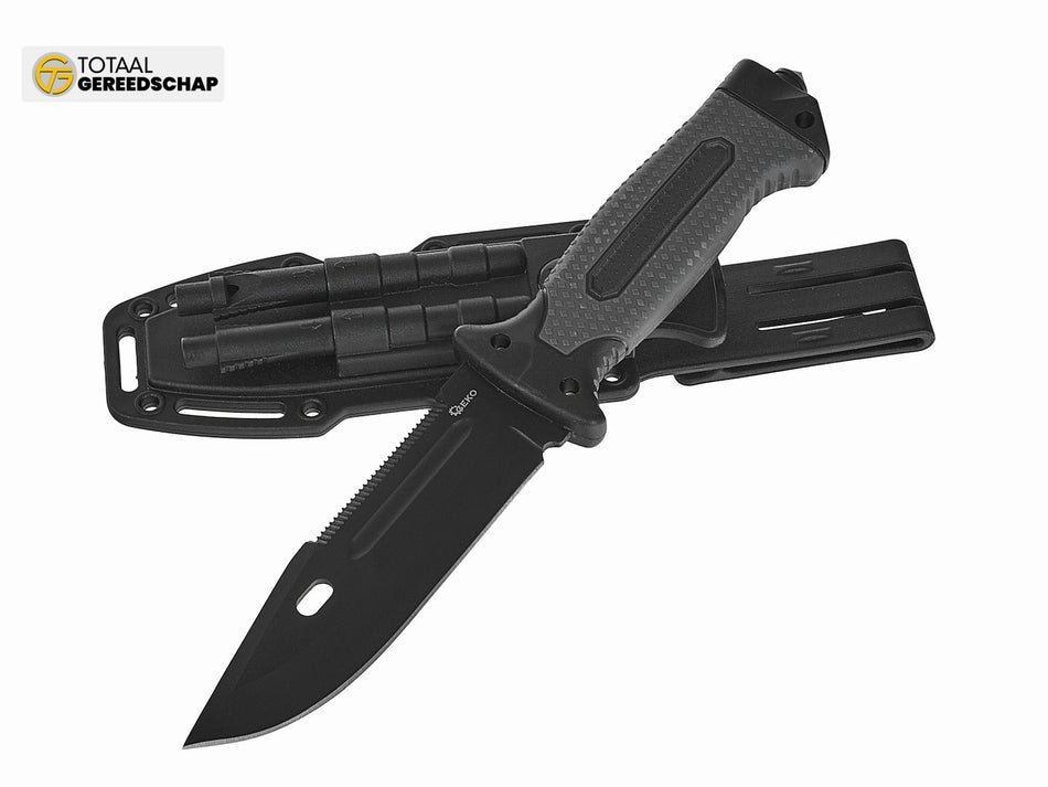 Tactical knife 275/135mm with holster BLACK SURVIVAL SERIES
