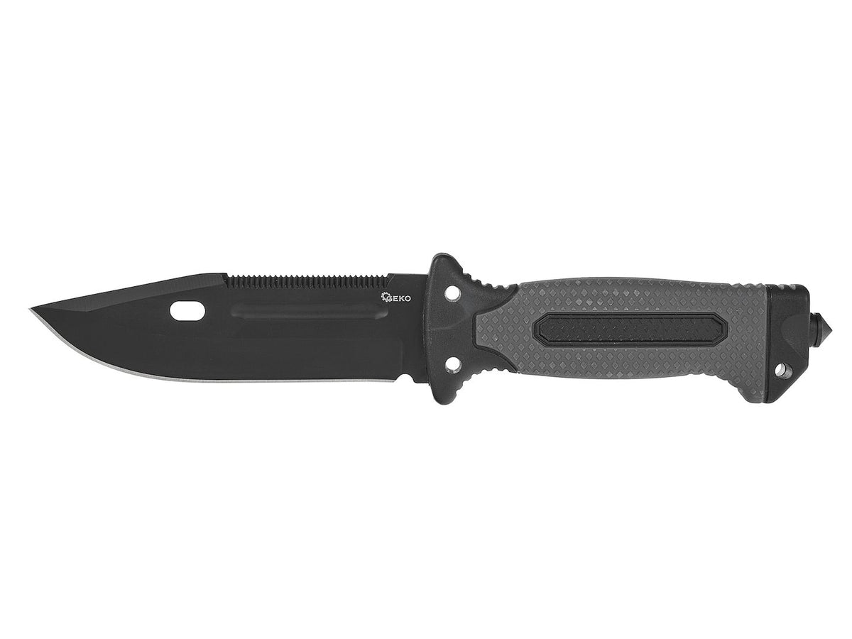 Tactisch zakmes 200/85mm met schede ZWARTE SURVIVAL SERIE