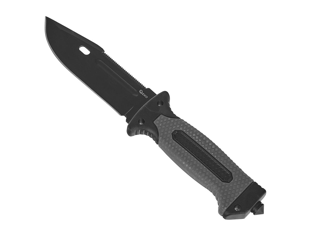 Tactisch zakmes 200/85mm met schede ZWARTE SURVIVAL SERIE