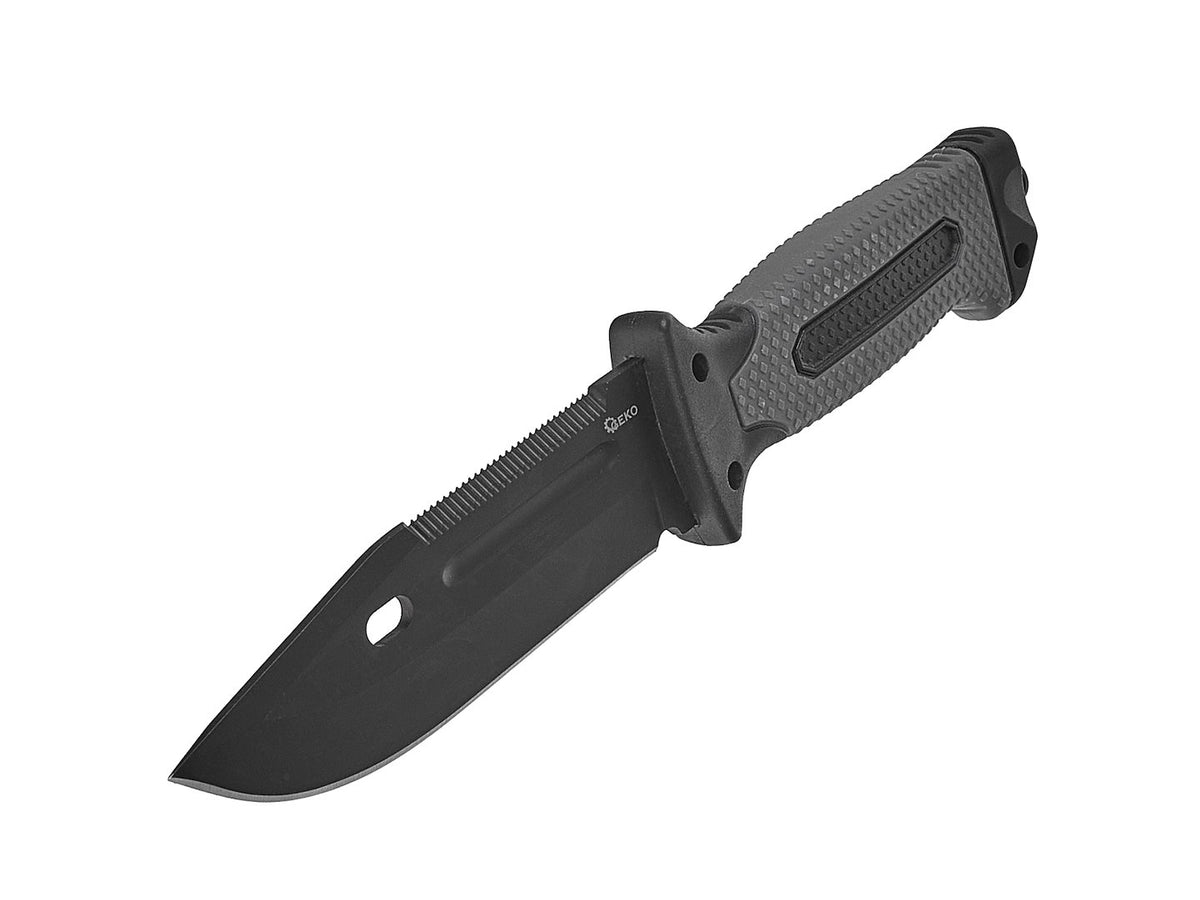Tactisch zakmes 200/85mm met schede ZWARTE SURVIVAL SERIE