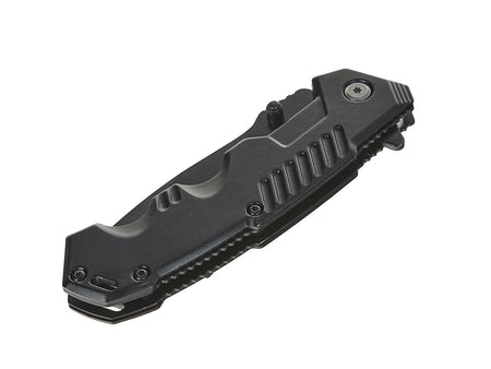 Tactisch Fink-mes 215/105mm met schede ZWARTE SURVIVAL SERIE – displaybox