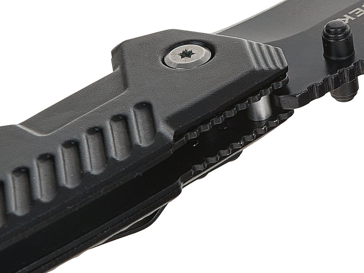 Tactisch Fink-mes 215/105mm met schede ZWARTE SURVIVAL SERIE – displaybox