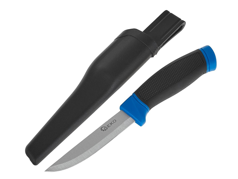 Tactisch Fink-mes 215/105mm met schede ZWARTE SURVIVAL SERIE