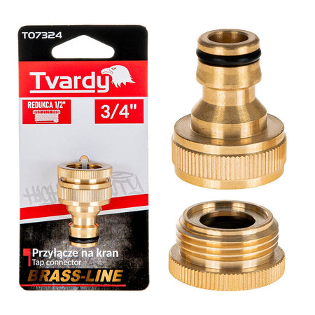 1" kraanaansluiting met 3/4" reducer BRASS-LINE serie