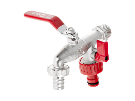 IBC-set - S60x6 adapter + 1/2'' kraan met twee 3/4'' buitendraden + twee tuinslangkoppelingen