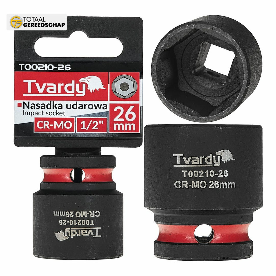 Impact socket  1/2" 6PT 26mm CR-MO