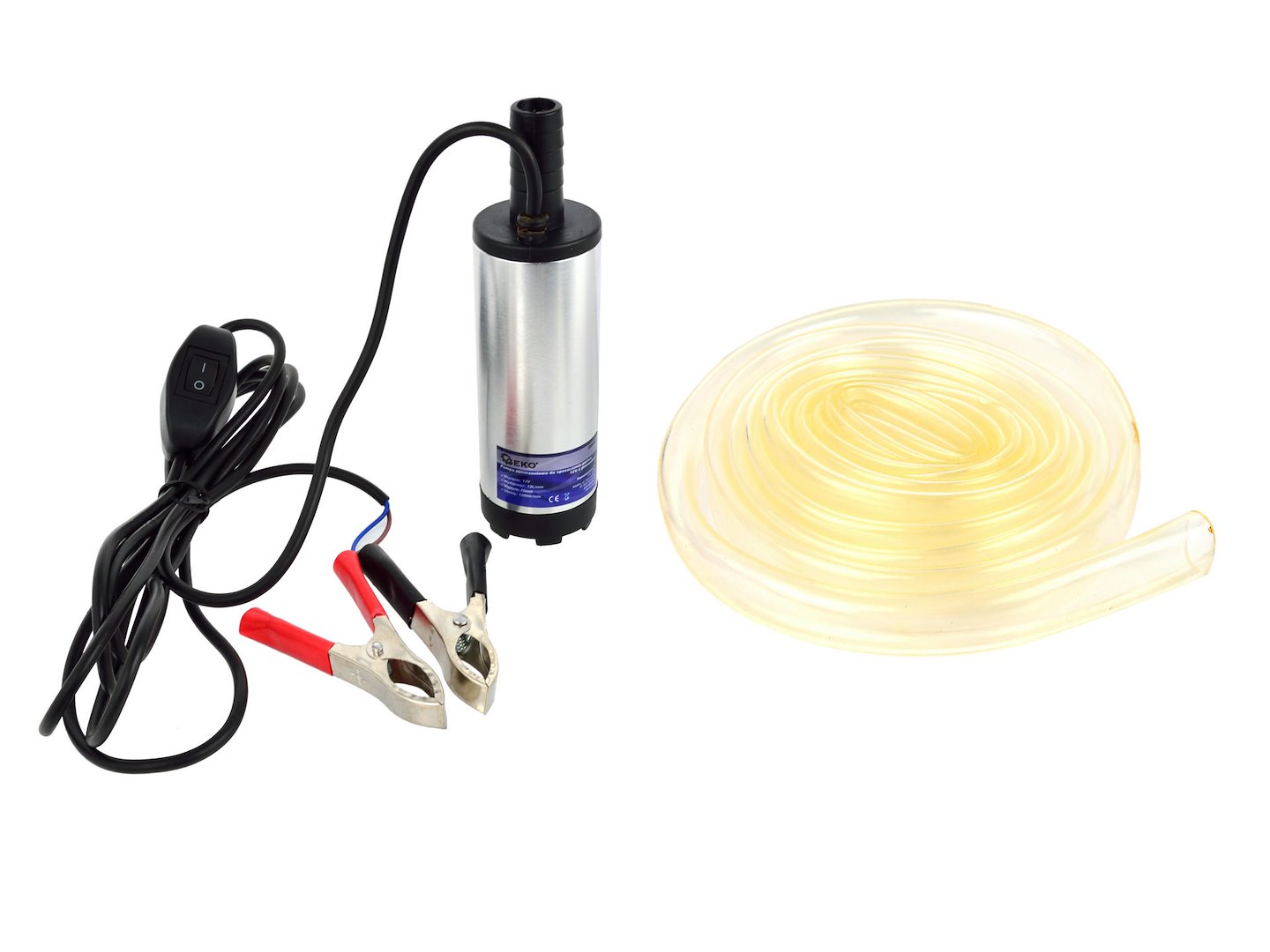 Dompeltransferpomp diesel water olie 12V 37mm + 3m slang
