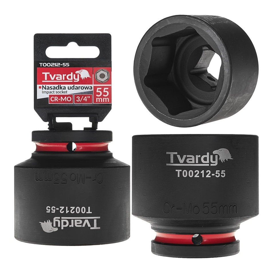 Krachtdop 3/4" 6-kant 55mm CR-MO