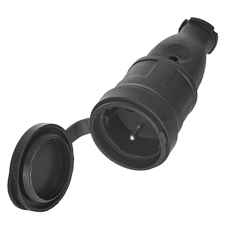 Rubberen stopcontact met klep 16A IP44