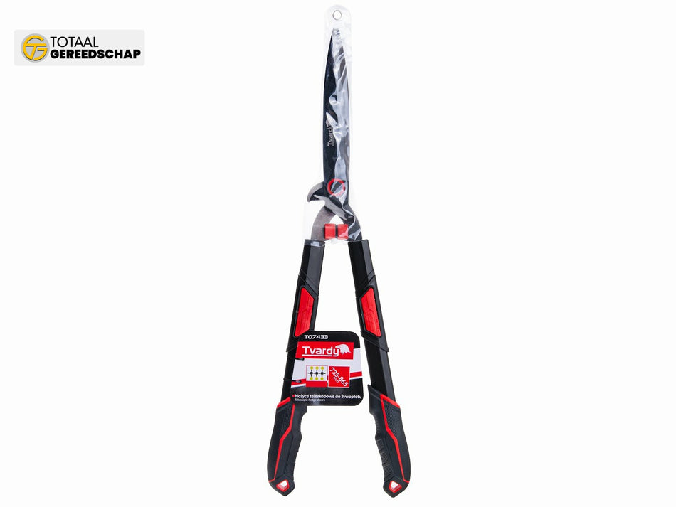 Telescopic hedge shears with wavy blade 735-865mm PTFE